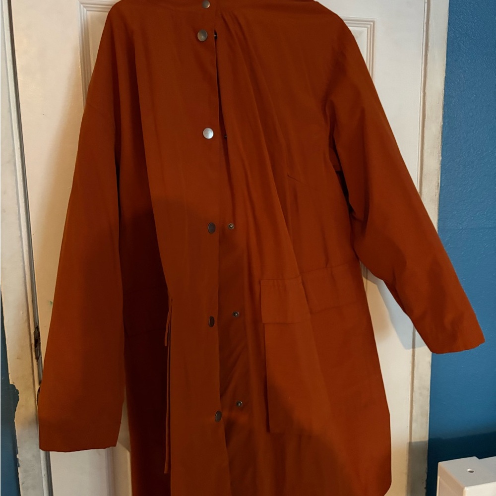 Orange Trench Coat Minimalist Design